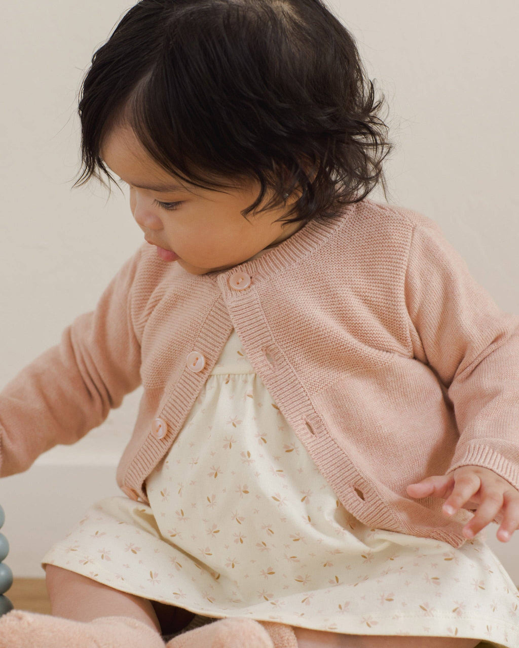 Heathered Rose Knit Cardigan