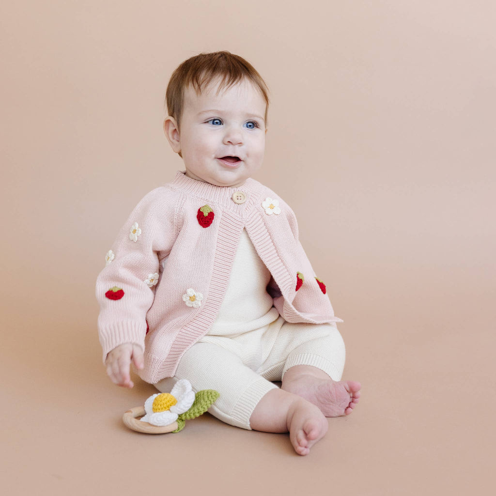 Strawberry Flower Baby Cardigan
