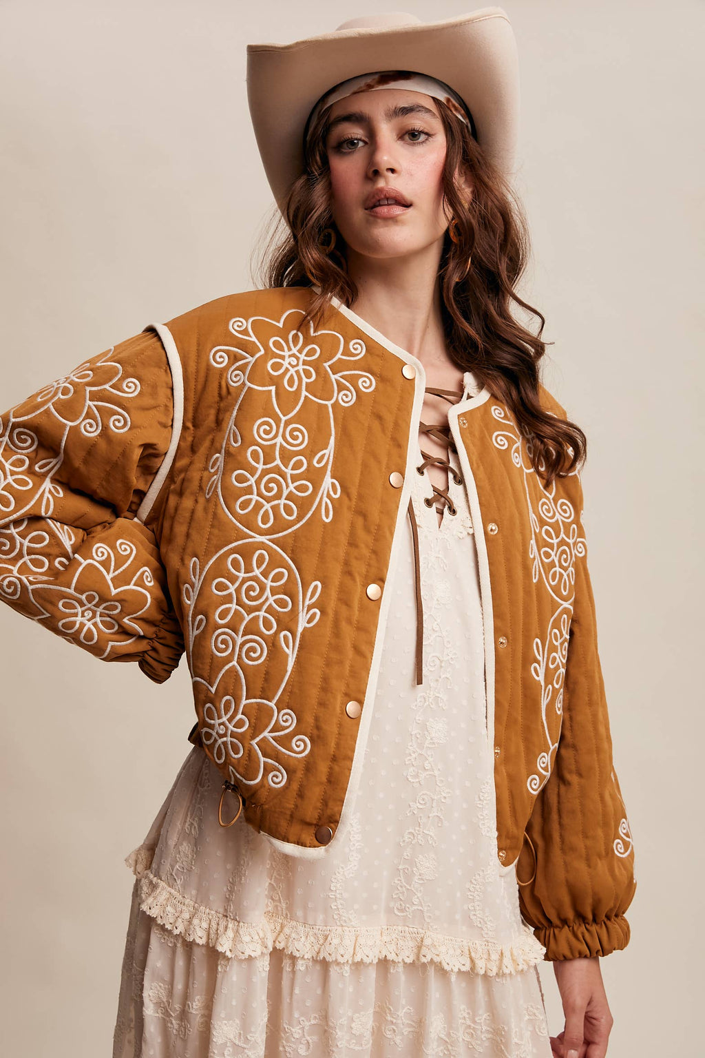 Embroidered Quilted Western Jacket