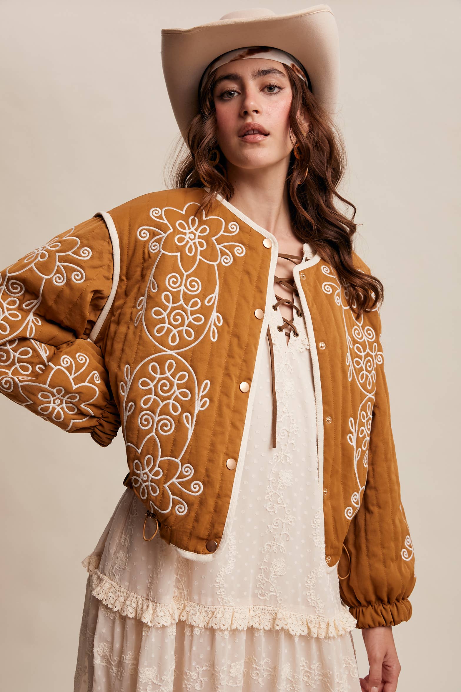 Embroidered Quilted Western Jacket