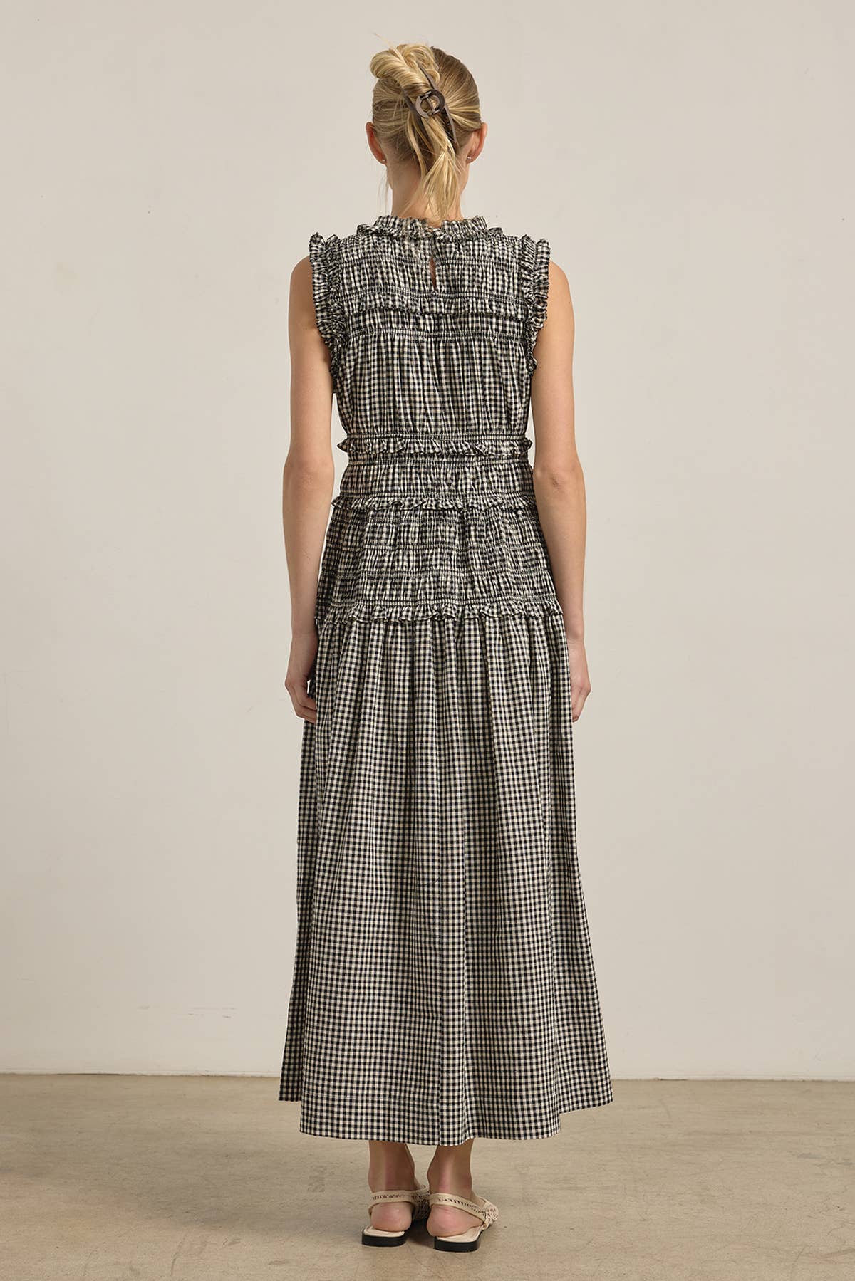 Smocked Gingham Maxi Dress
