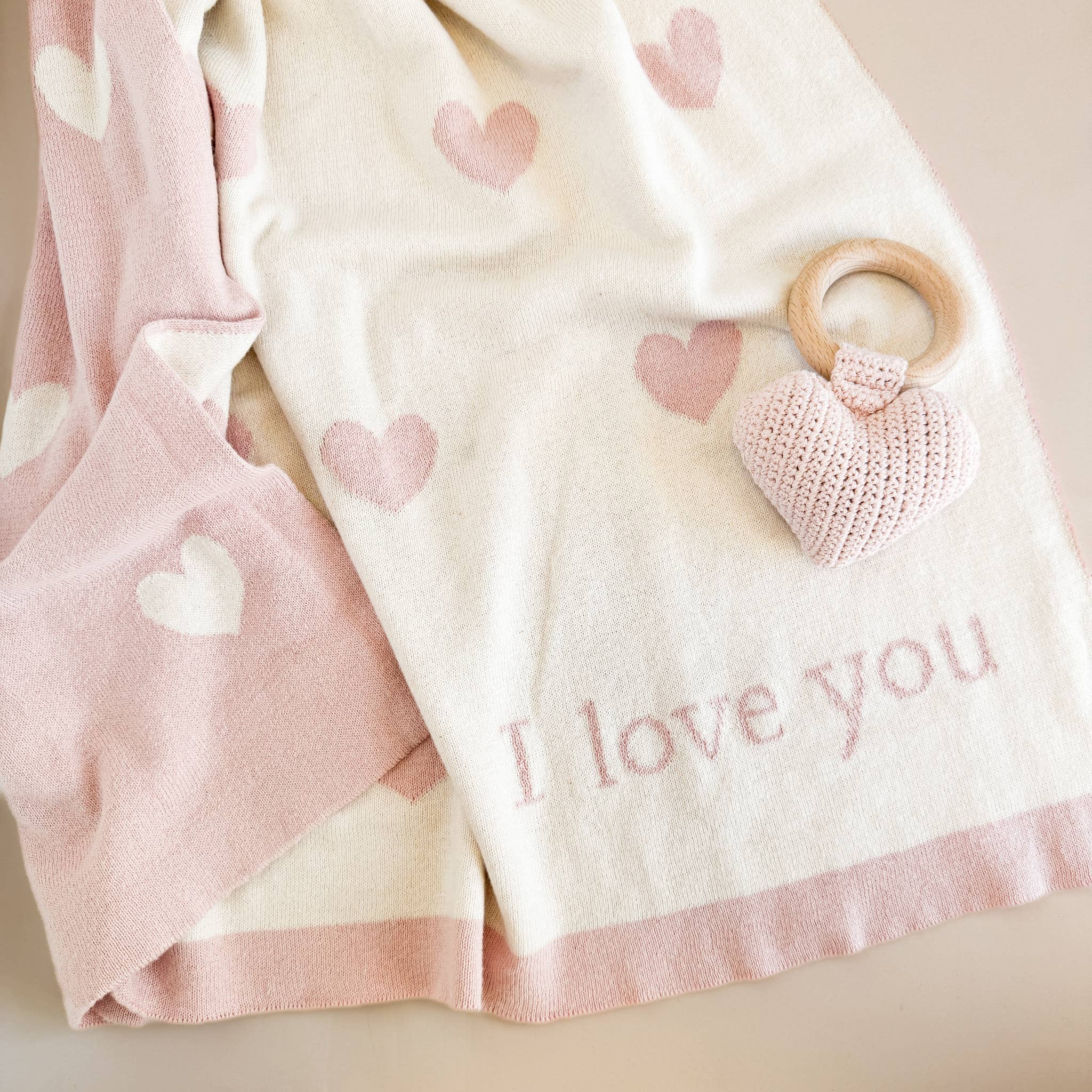 I Love You Baby Heart Blanket