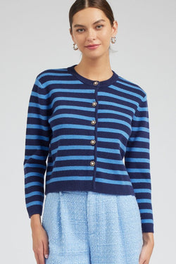 Blue Striped Cardigan