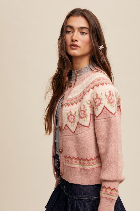 Flower Knit Cardigan