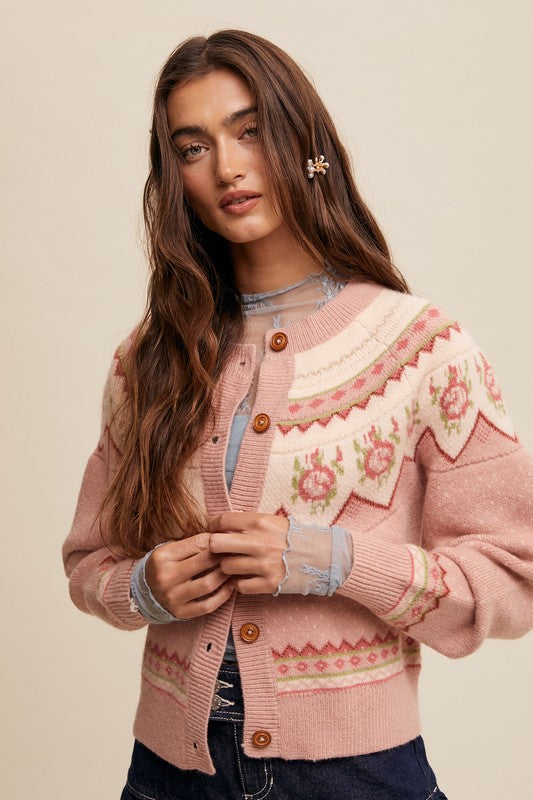 Flower Knit Cardigan