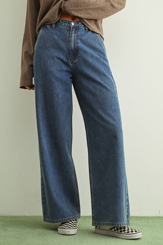 Wide Leg Soft Denim Pants