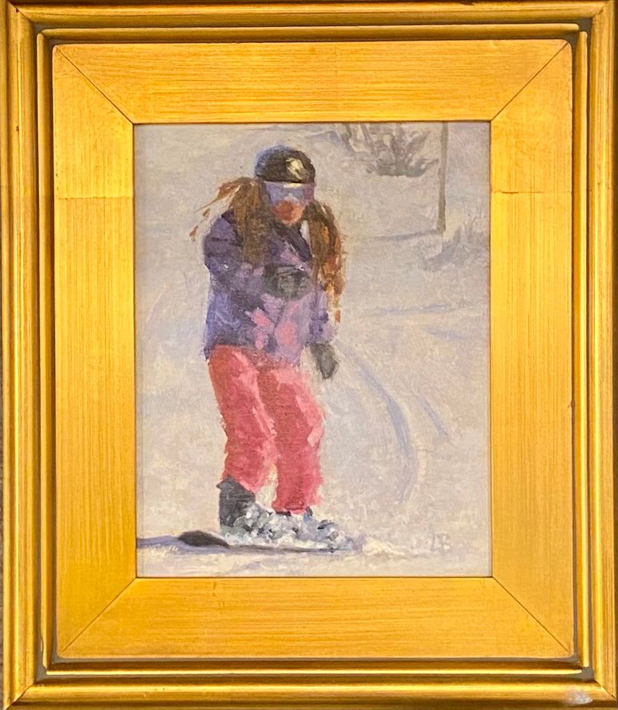 Snowboarder in Pink