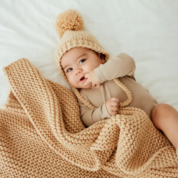 Garter Stitch Knit Baby Blanket