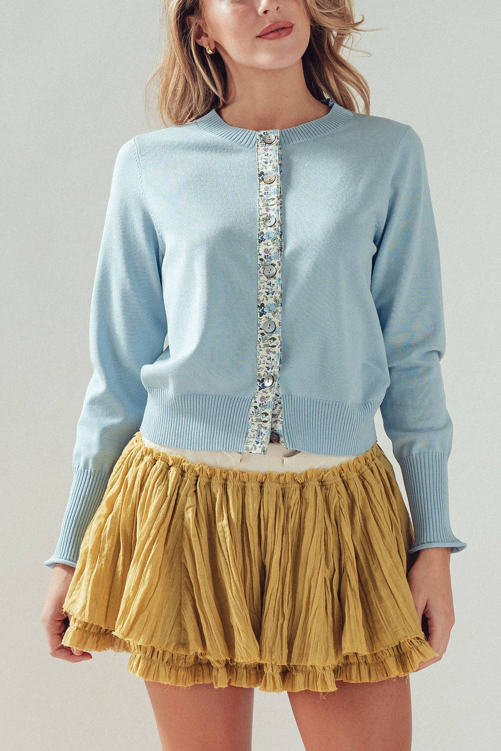 Contrast Floral Cardigan