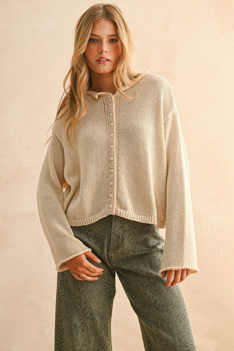 Light Weight Button Front Cardigan