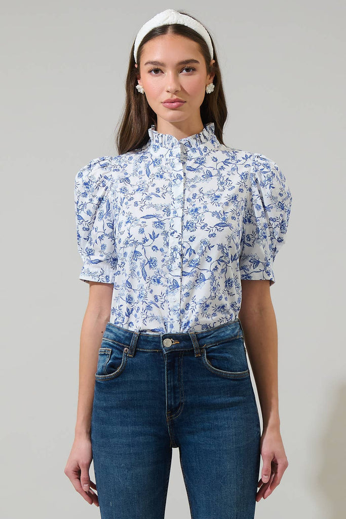 Kearny Floral Finley Ruffle Top