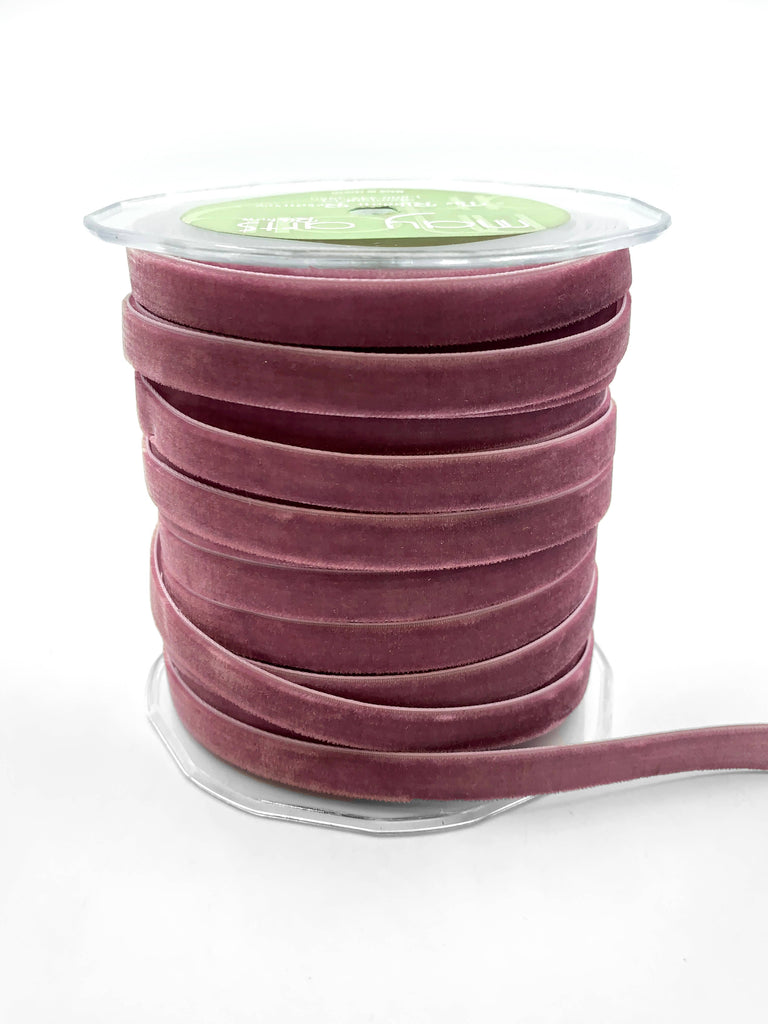 Dusty Mauve Velvet Ribbon Spool
