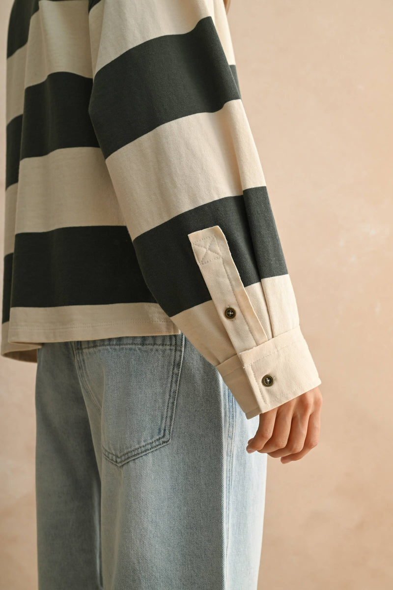 Wide Panel Striped Rugby Shirt