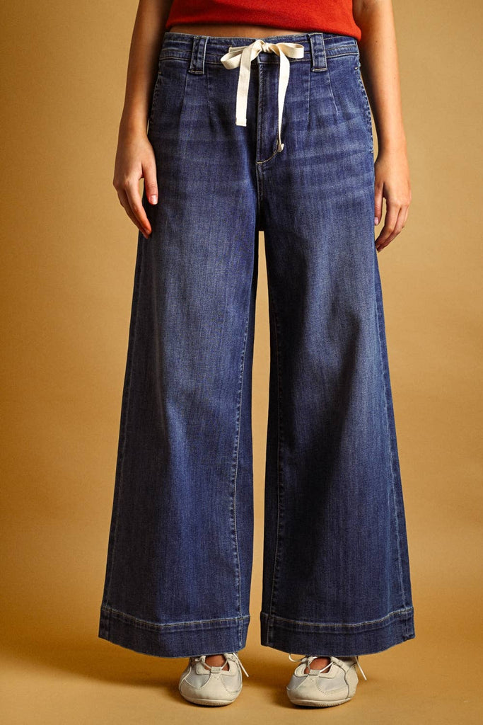 Tie Front Denim Pants