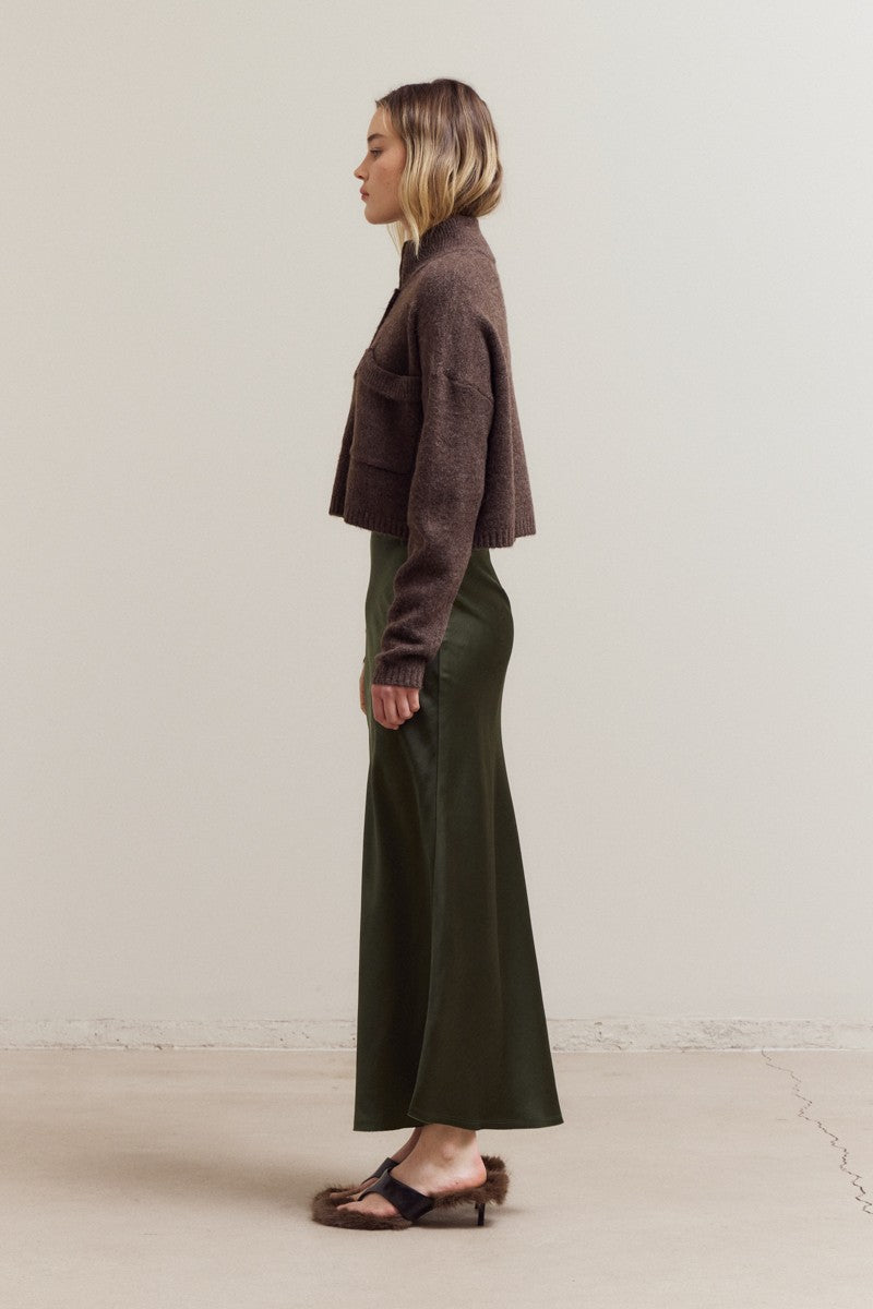 High Neck Knit Cardigan