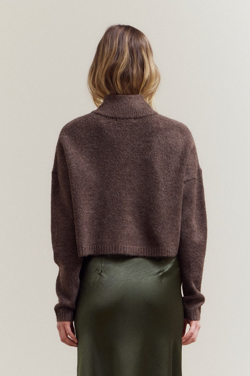 High Neck Knit Cardigan