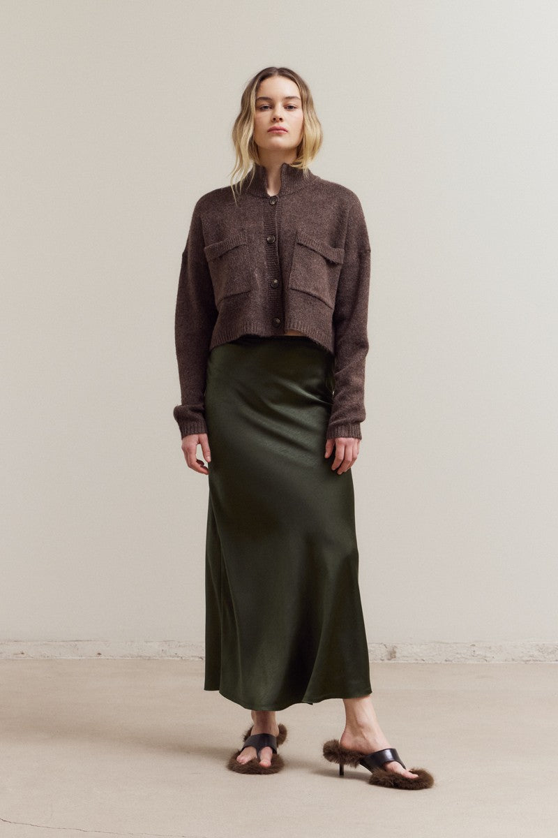 High Neck Knit Cardigan