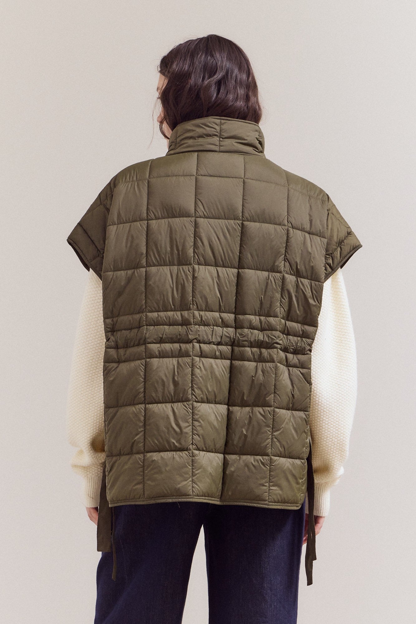 High Neck Zip Up Quilting Padded Vest