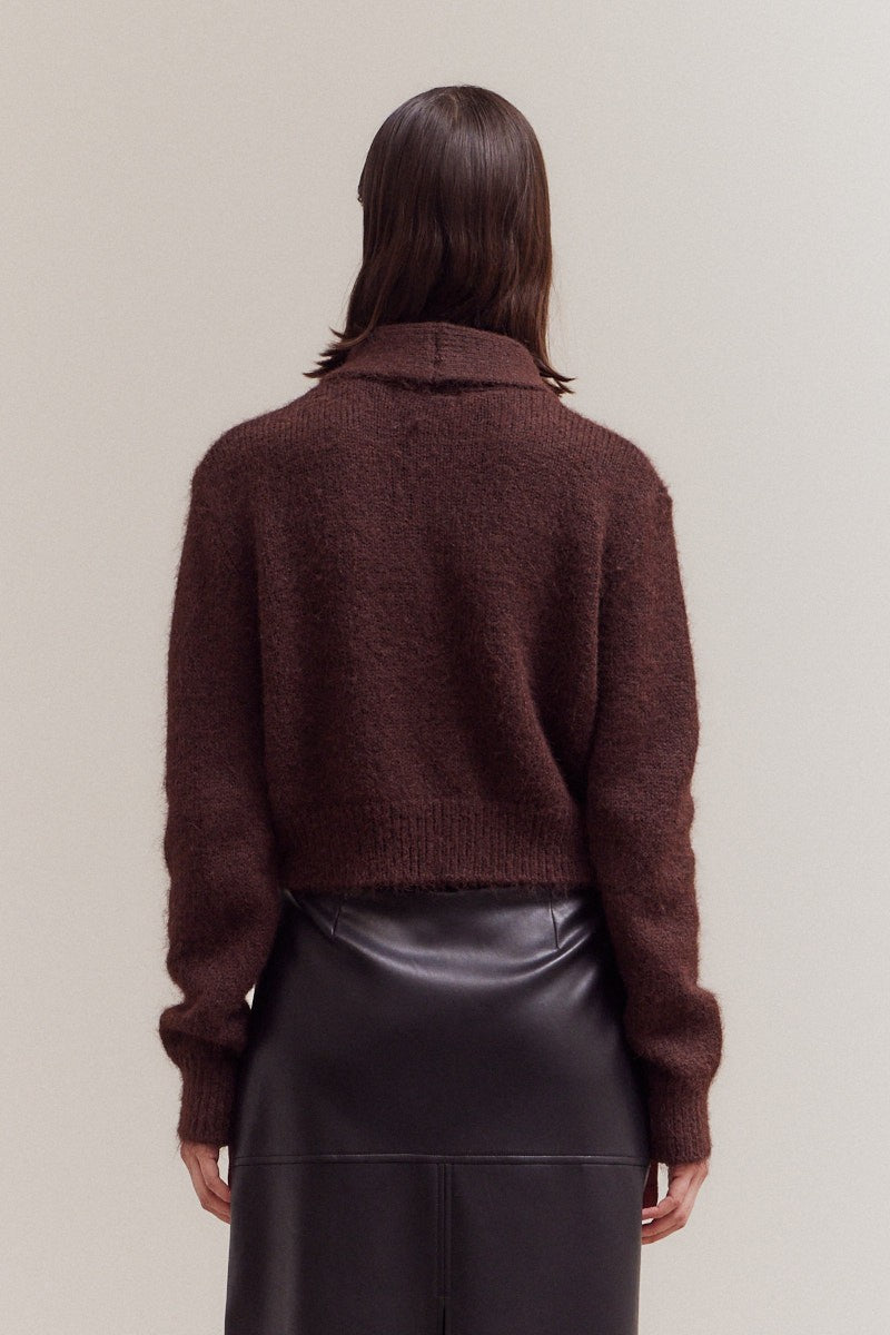 Button Up Collar Neck Cardigan