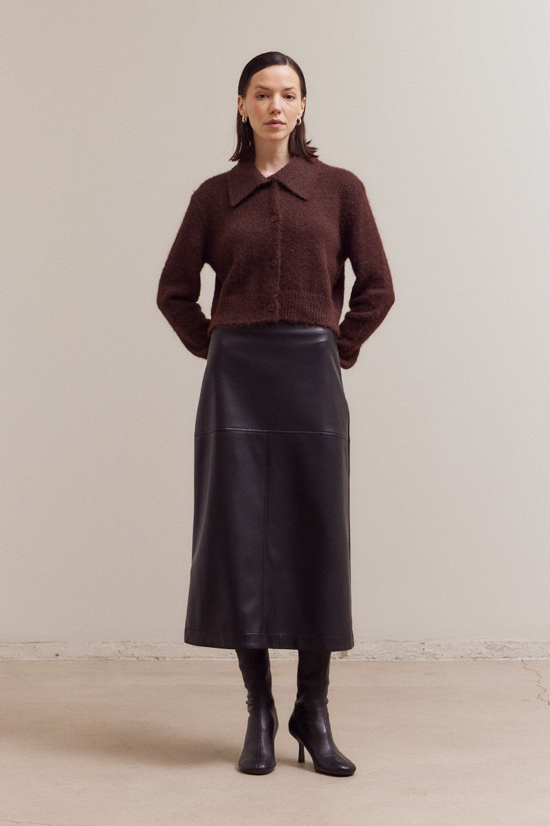 Button Up Collar Neck Cardigan