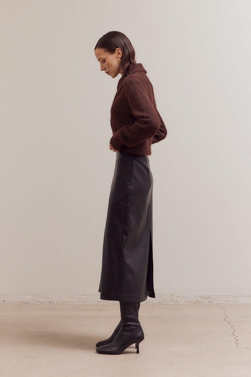 Button Up Collar Neck Cardigan