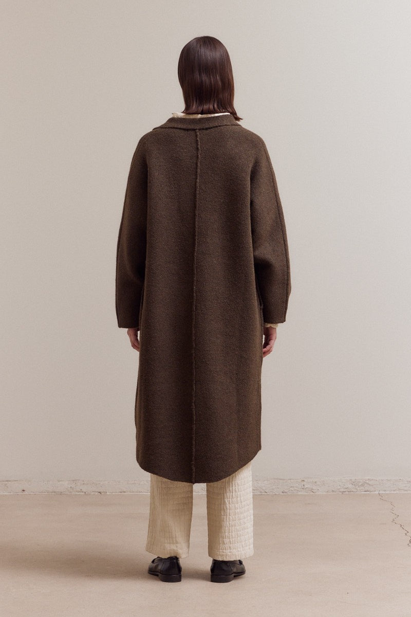 Maxi Hidden Button Knit Jacket