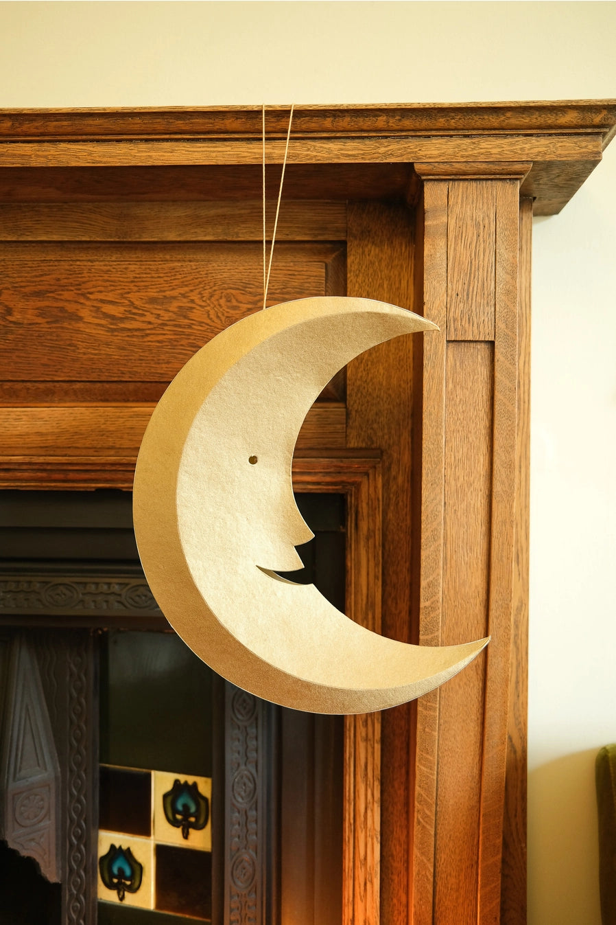 Large Pure Gold Moon Paper Ornament