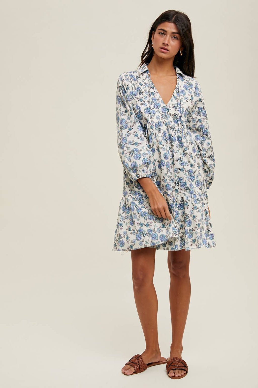 Floral Collared Mini Dress