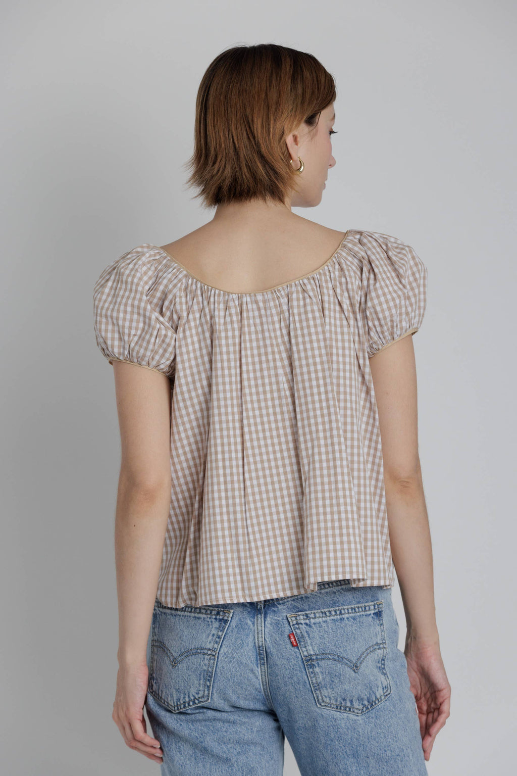 Gingham Babydoll Top