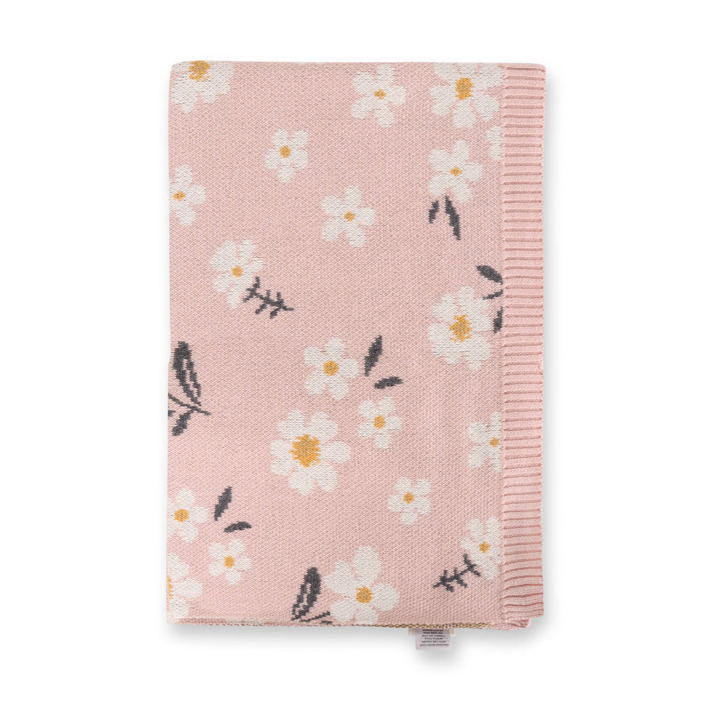 Daisy Floral Knit Baby Blanket