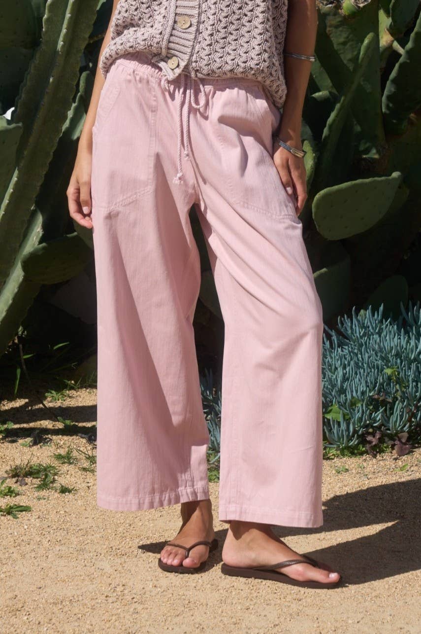 Drawstring Wide Leg Casual Pants