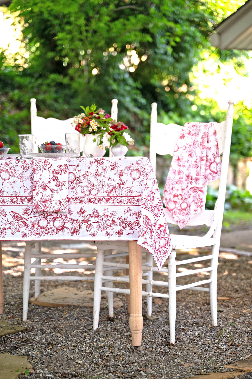 Red Delicate Blossom Tablecloth