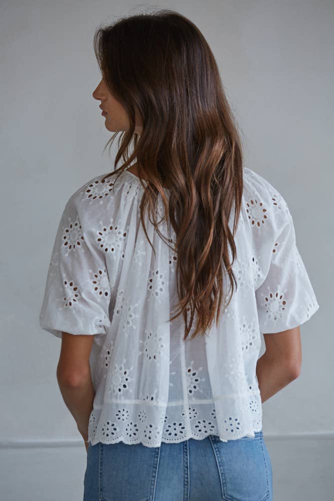 Eyelet Detail Top