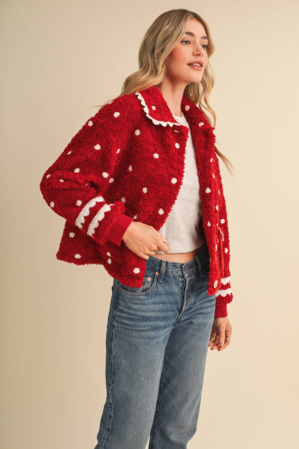 Polka Dot Teddy Jacket