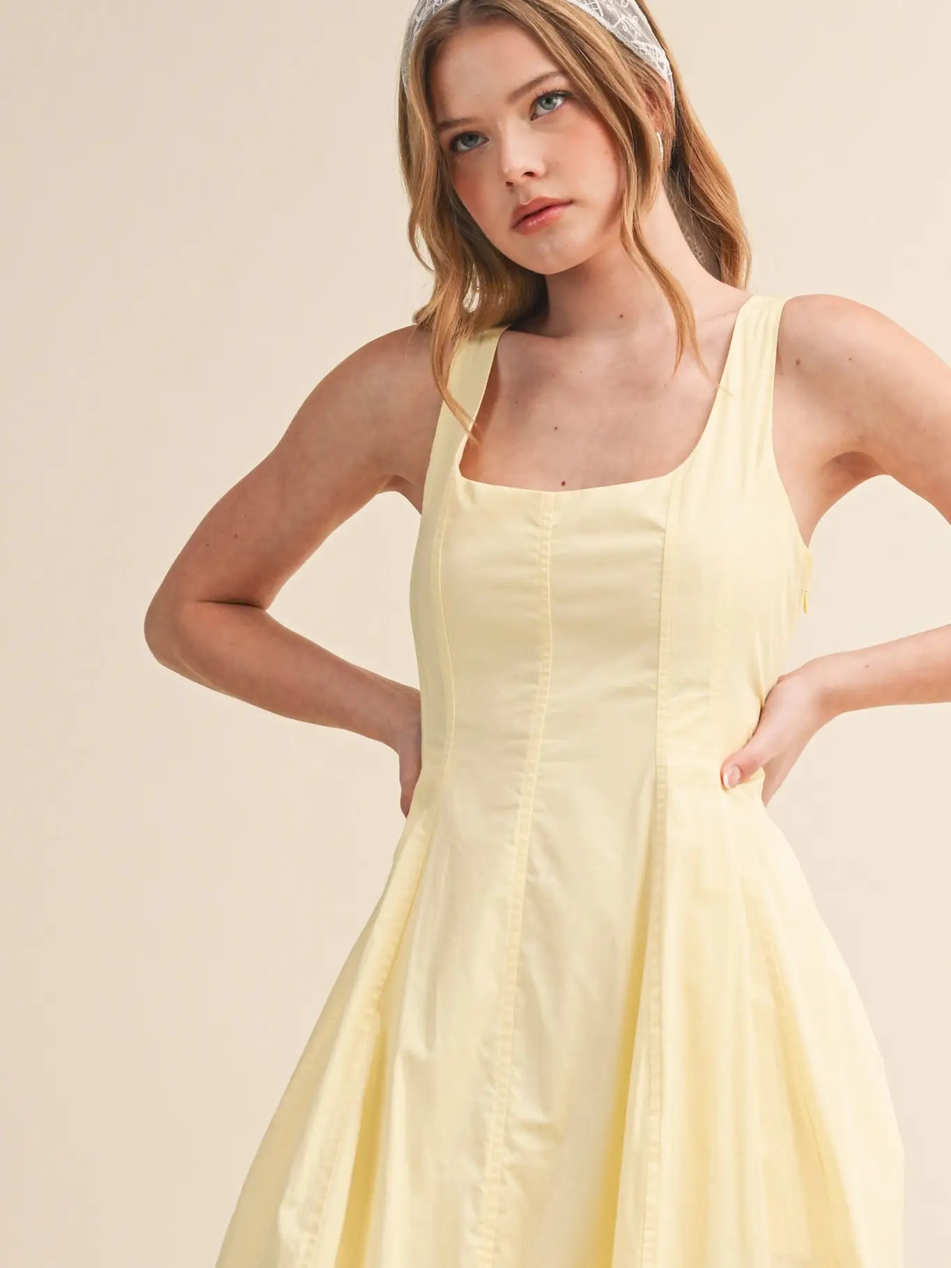 Yellow Tulip Hem Midi Dress