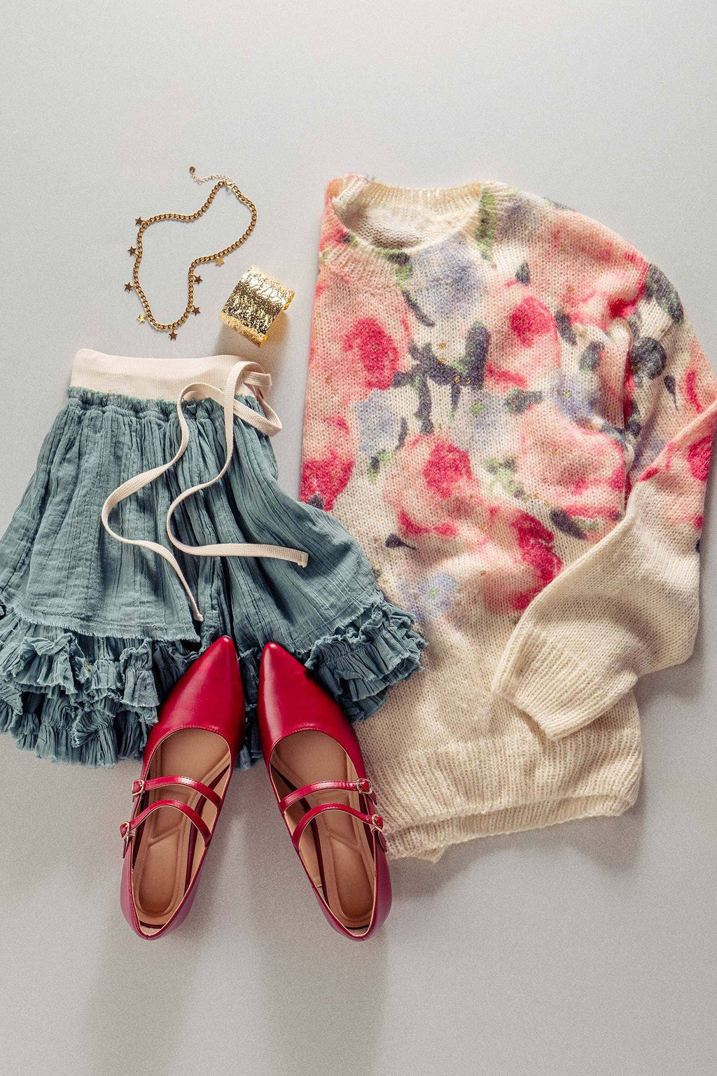 Oversized Floral Print Sweater