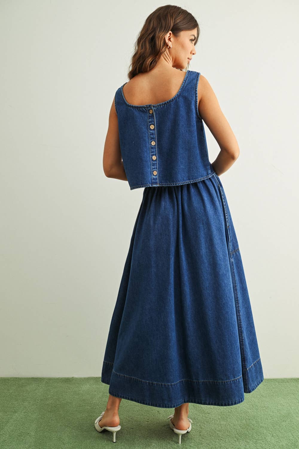 Soft Denim A Line Skirt