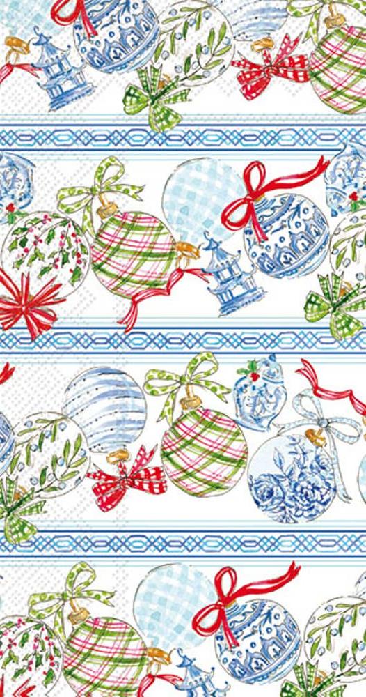 Blue Ornaments Paper Guest Towels