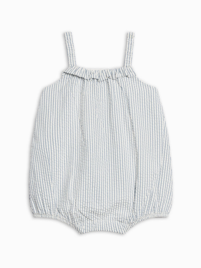 Rosalie Seersucker Ruffle Bubble Romper