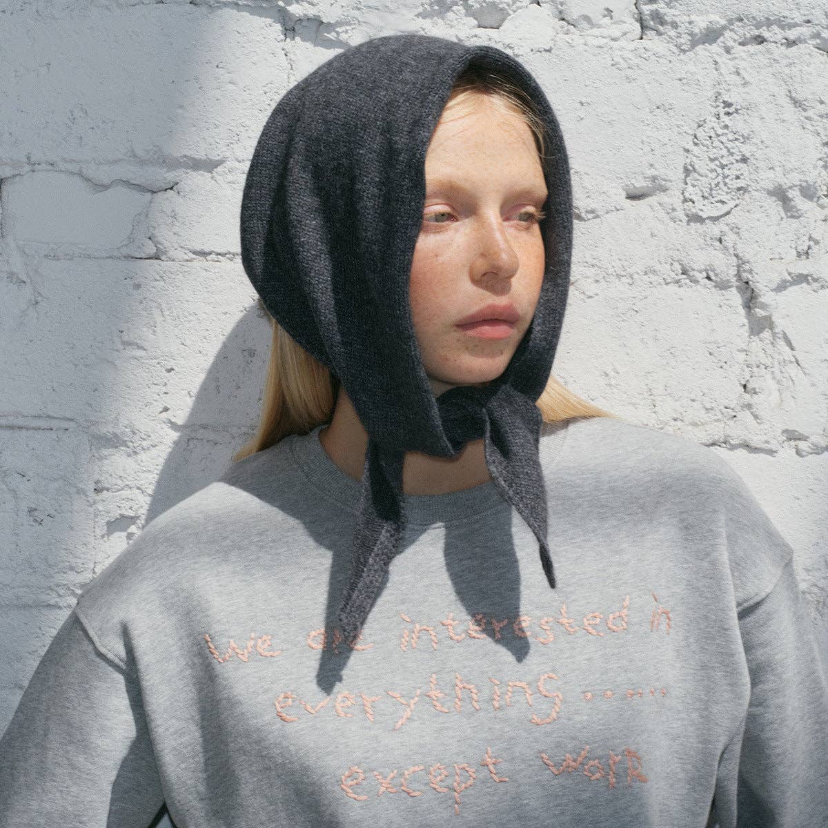 Wool Blend Rabbit Hair Triangle Scarf