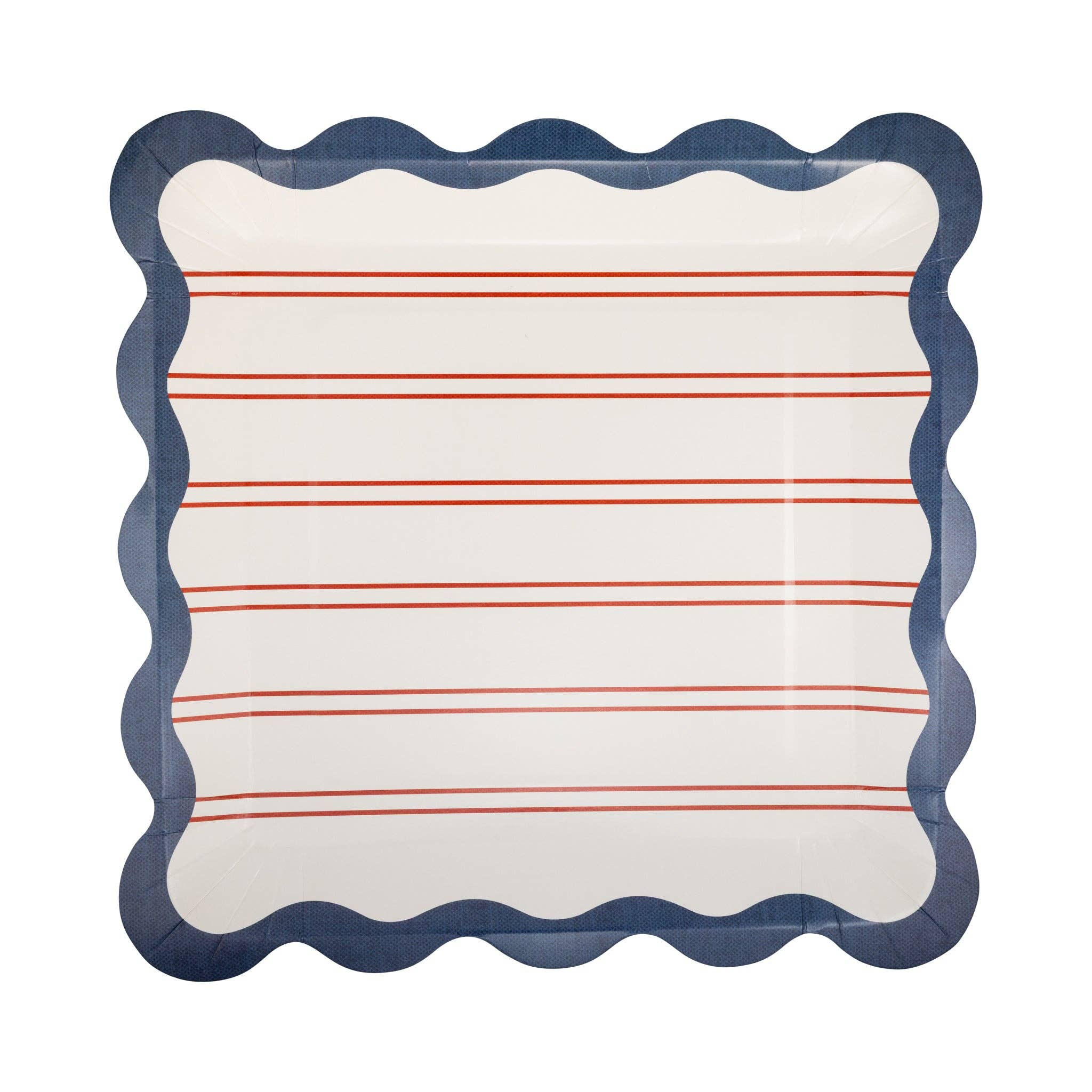 Red Stripes Paper Plate Set