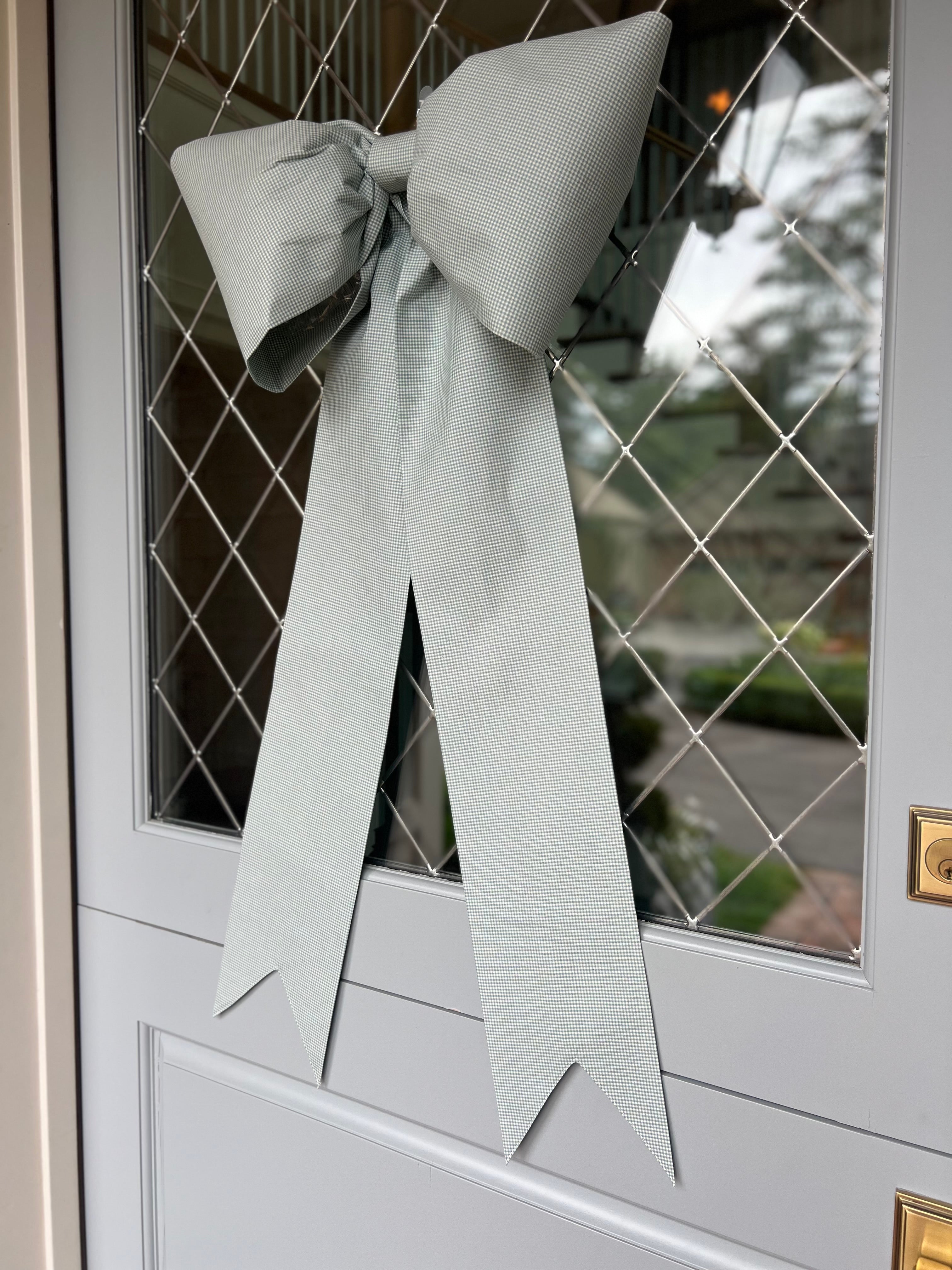 Tiny Green Check Bow