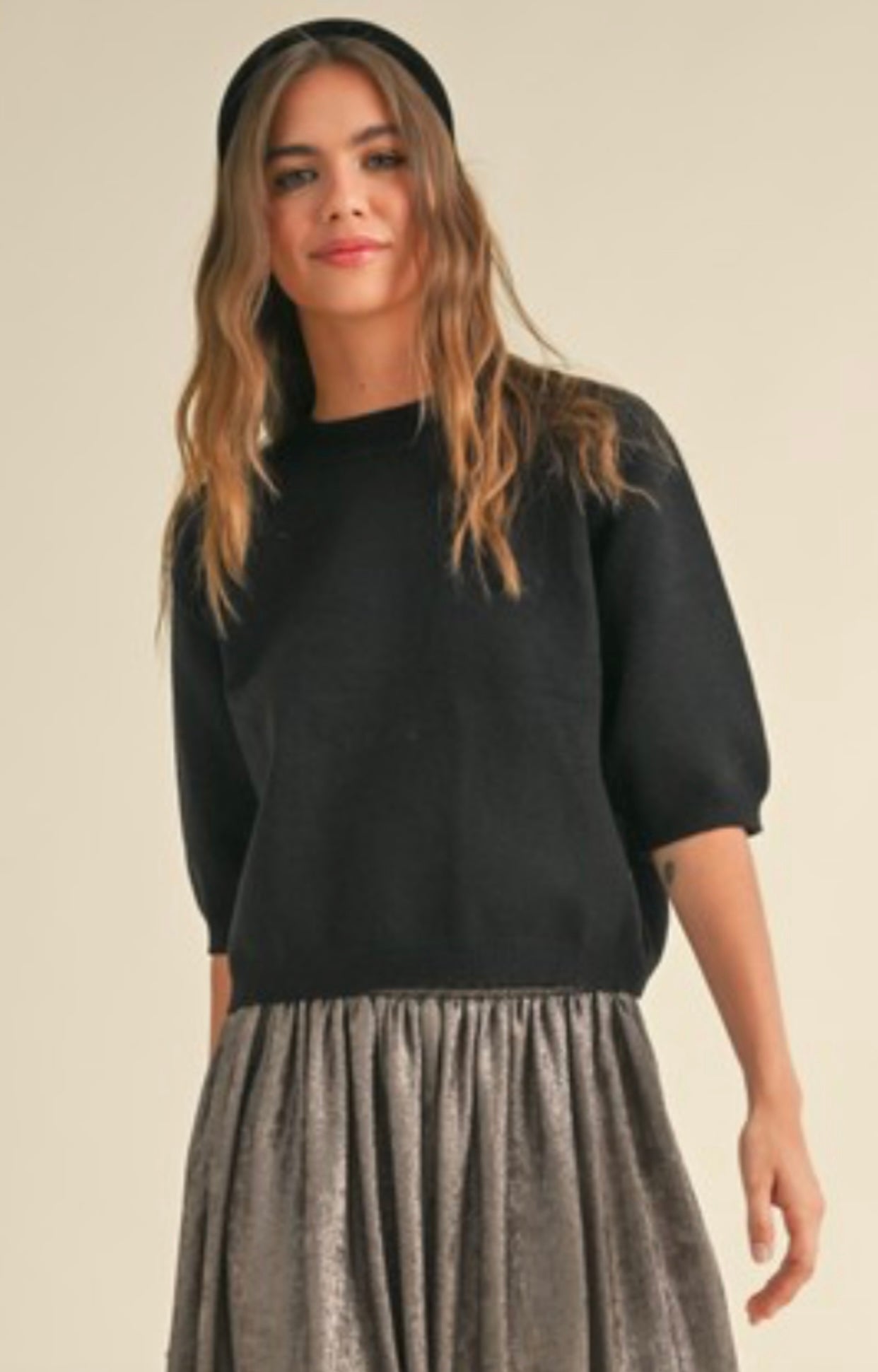 Short Sleeve Sweater Top