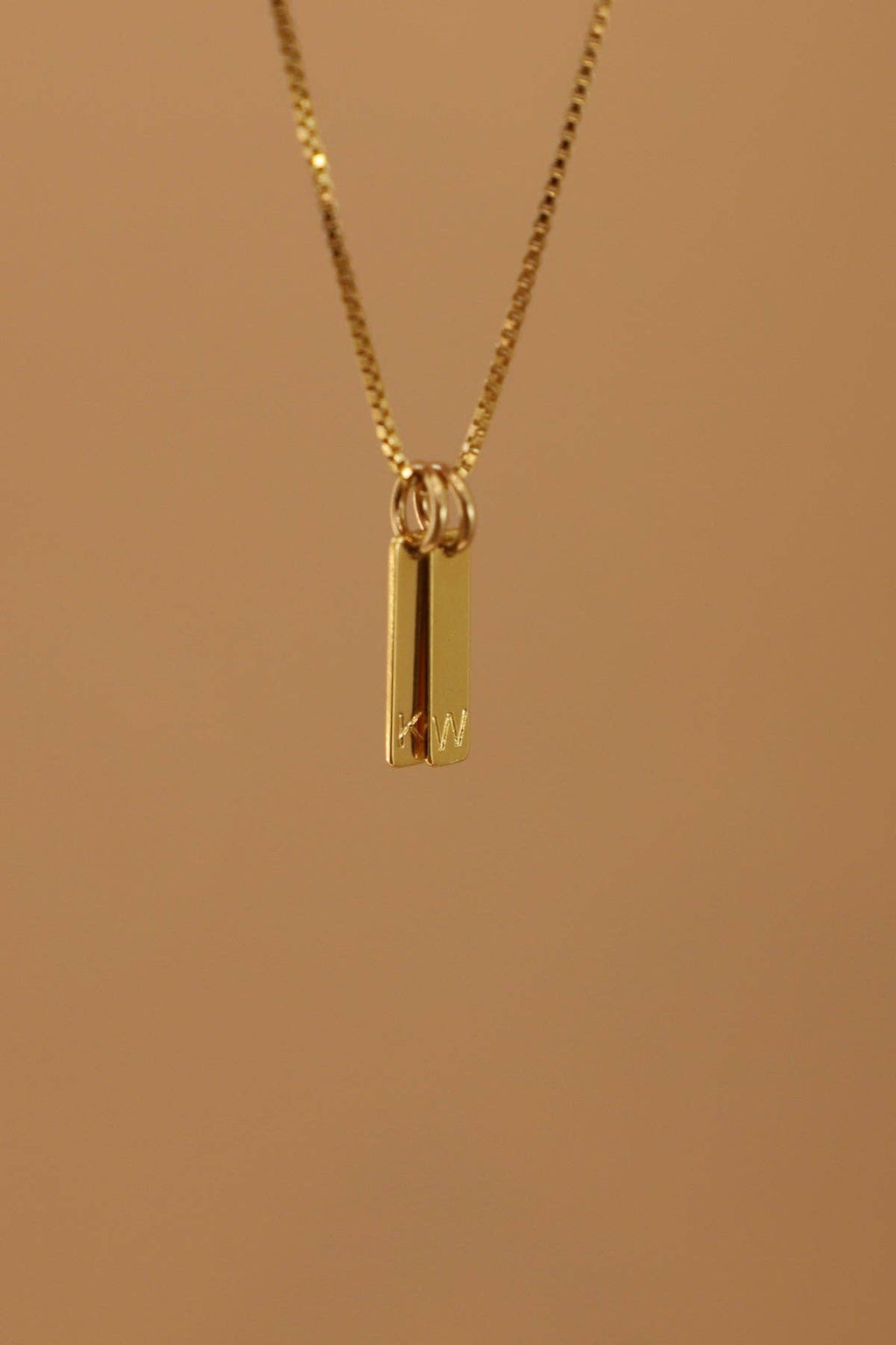 Stamped Initial Charm Necklace