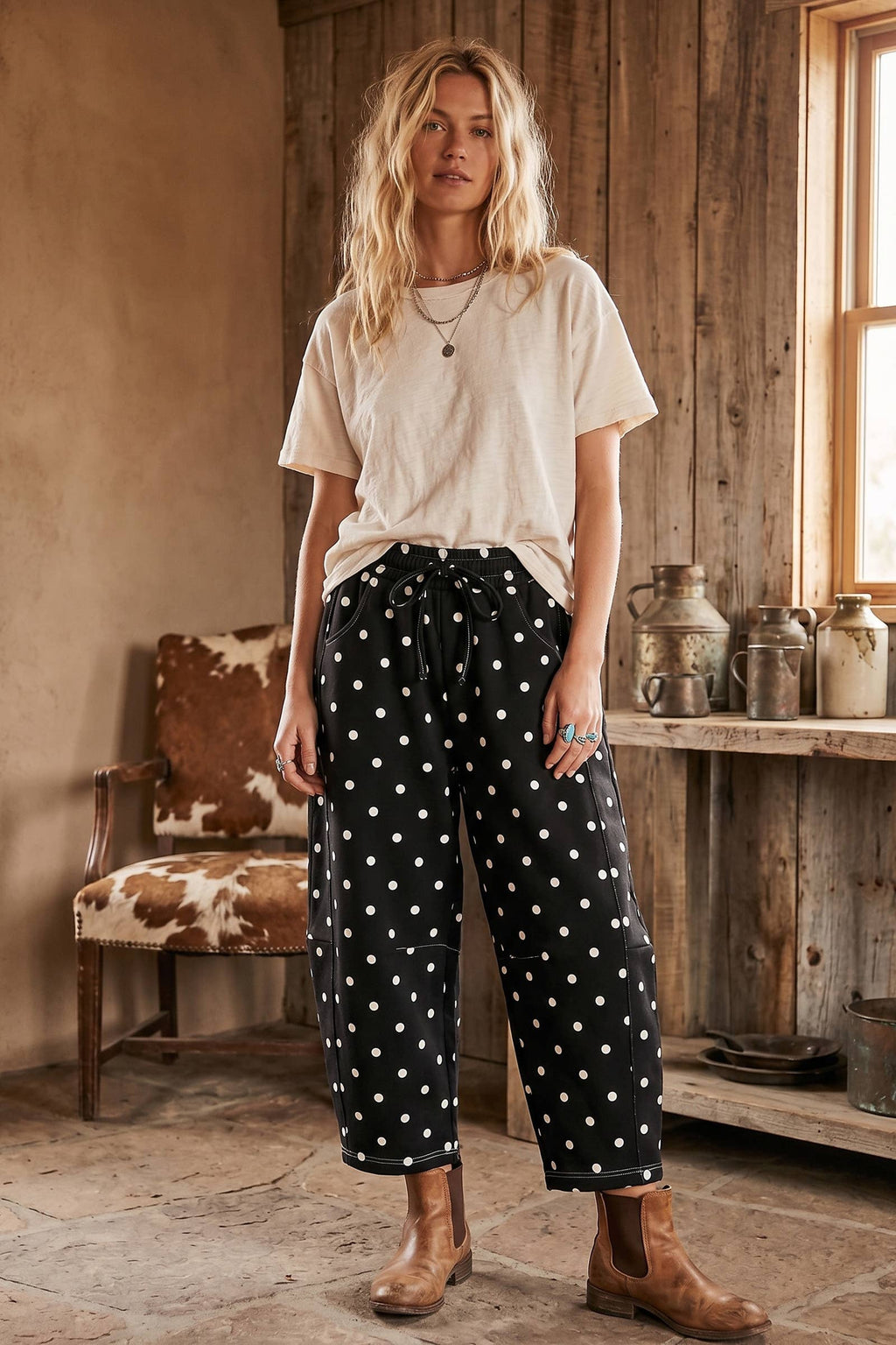 Polka Dot Barrel Lounge Pants