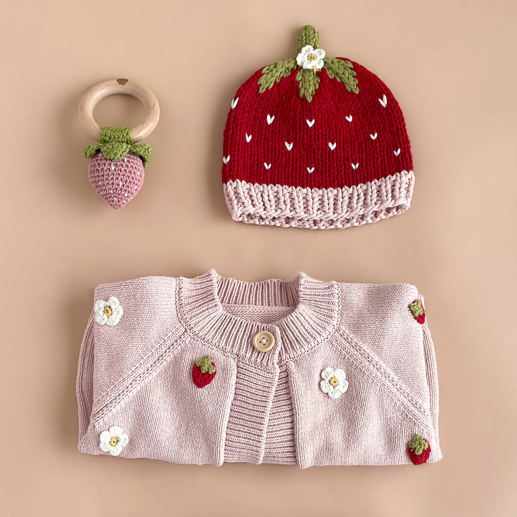 Strawberry Flower Baby Cardigan