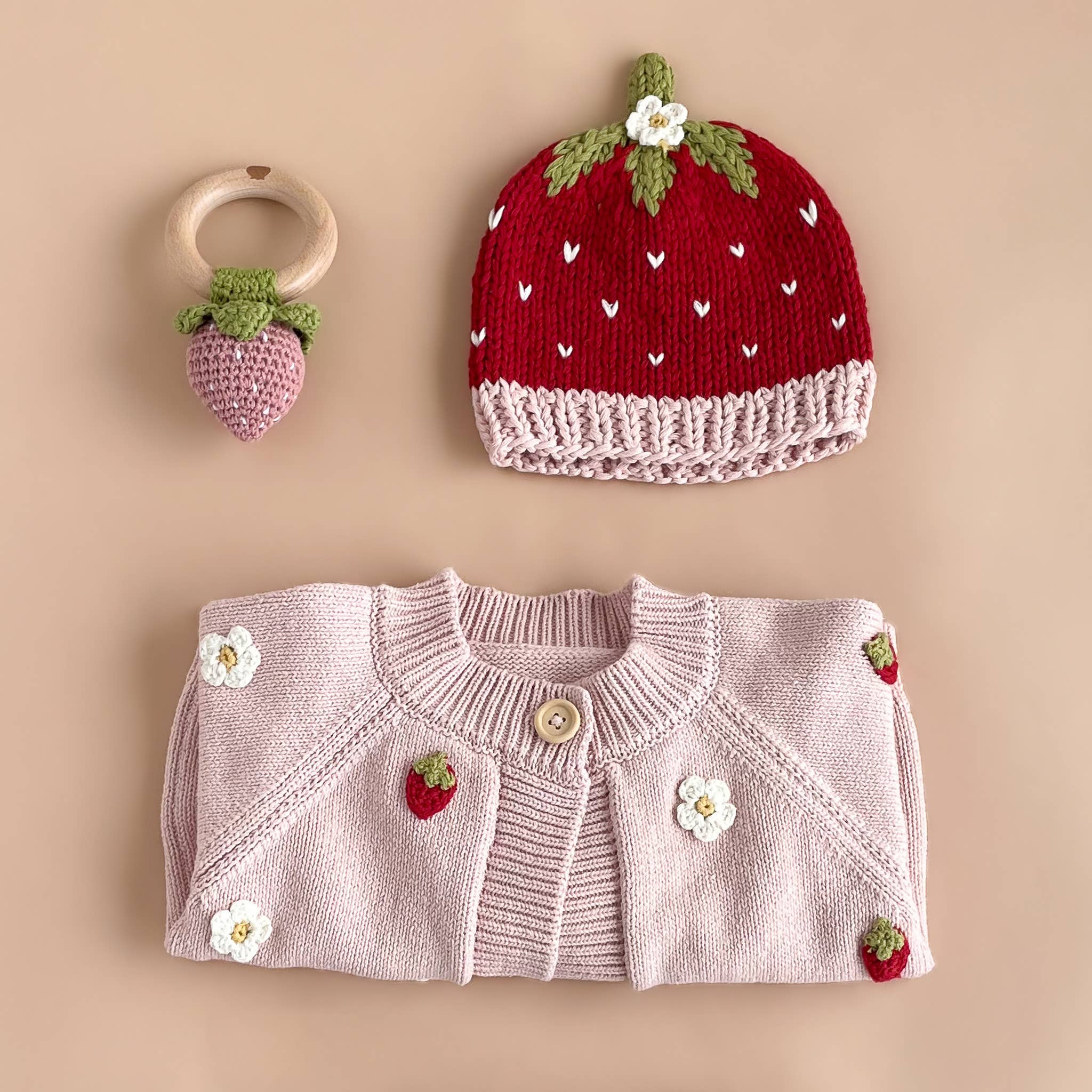 Strawberry Flower Baby Cardigan