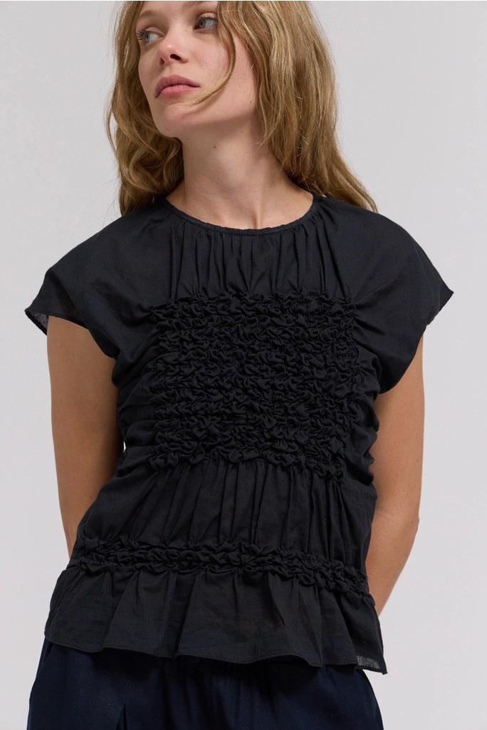 Smocked Front Blouse