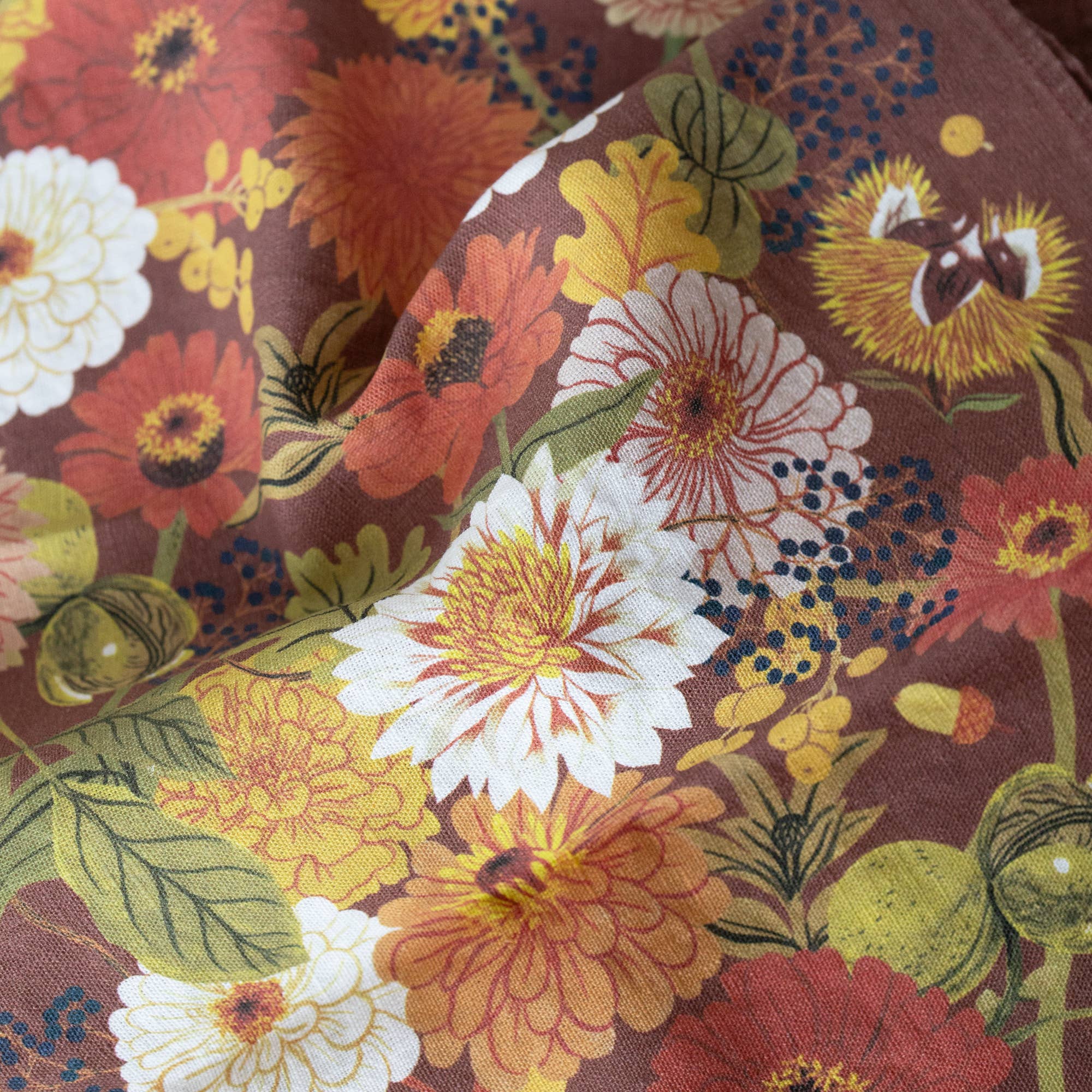 Autumn Linen Tea Towel