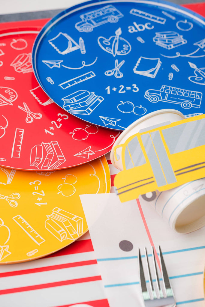 School Days Assorted Icon Dessert Plates